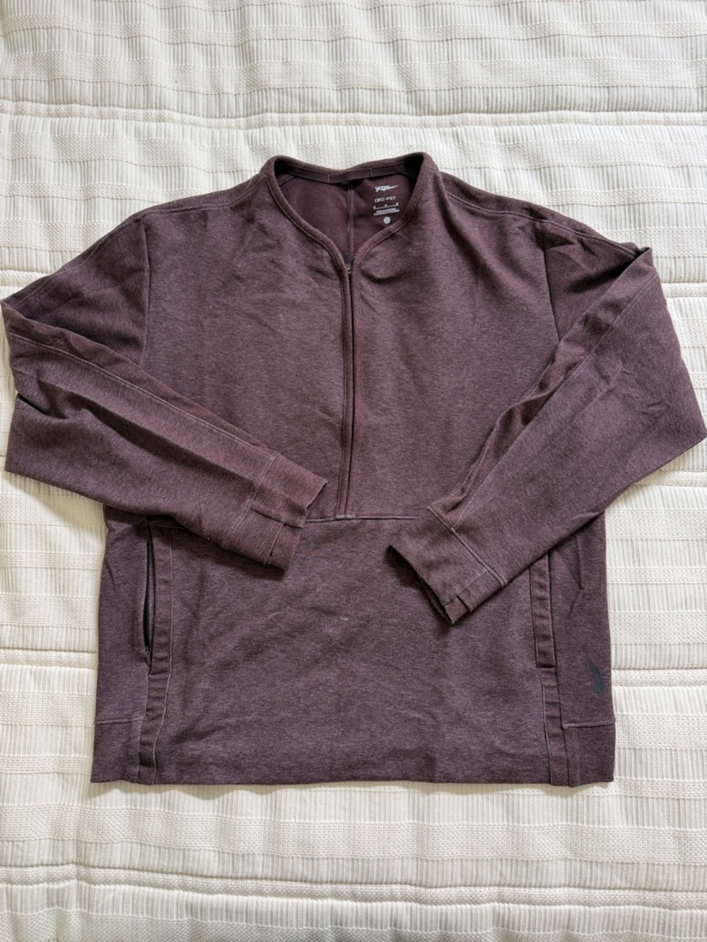 Men's Zip-Front Pullover Sweater - Plum